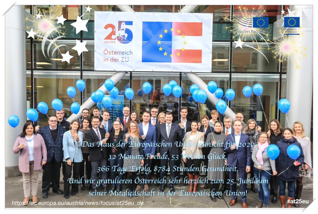 Illustration: Wir feiern 25 Jahre Mitgliedschaft Österreichs in der Europäischen Union!