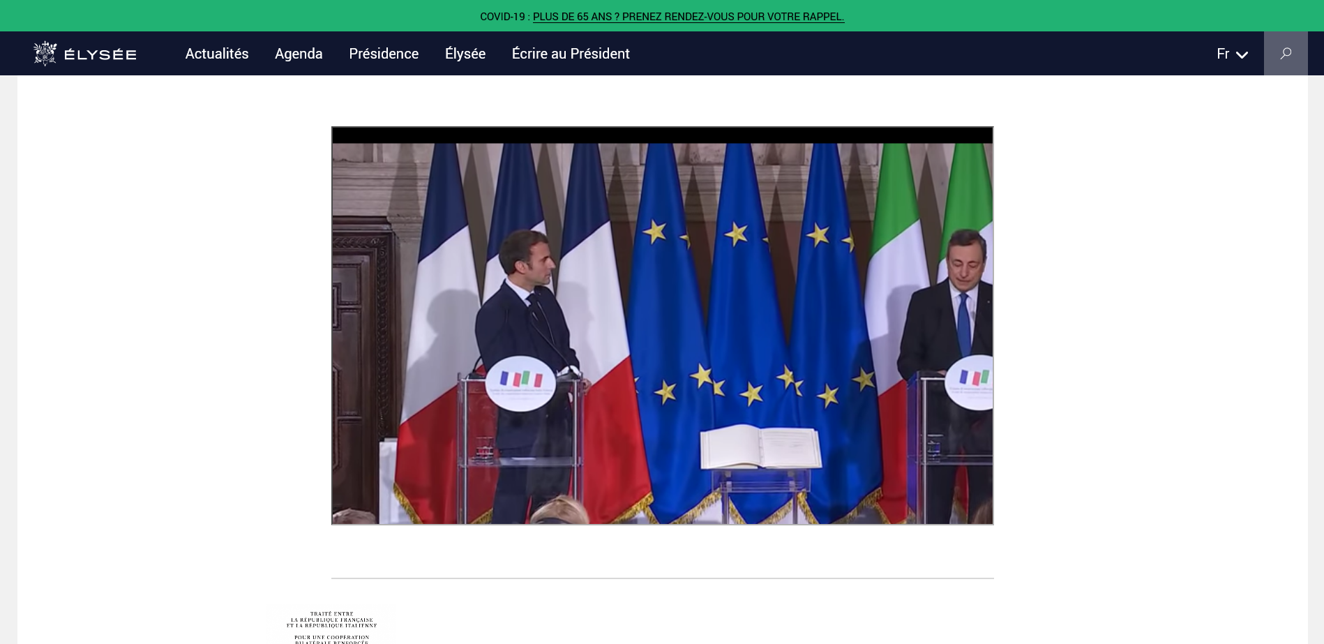 Illustration: Vertrag zwischen der Republik Frankreich und der Republik Italien über eine verstärkte bilaterale Zusammenarbeit