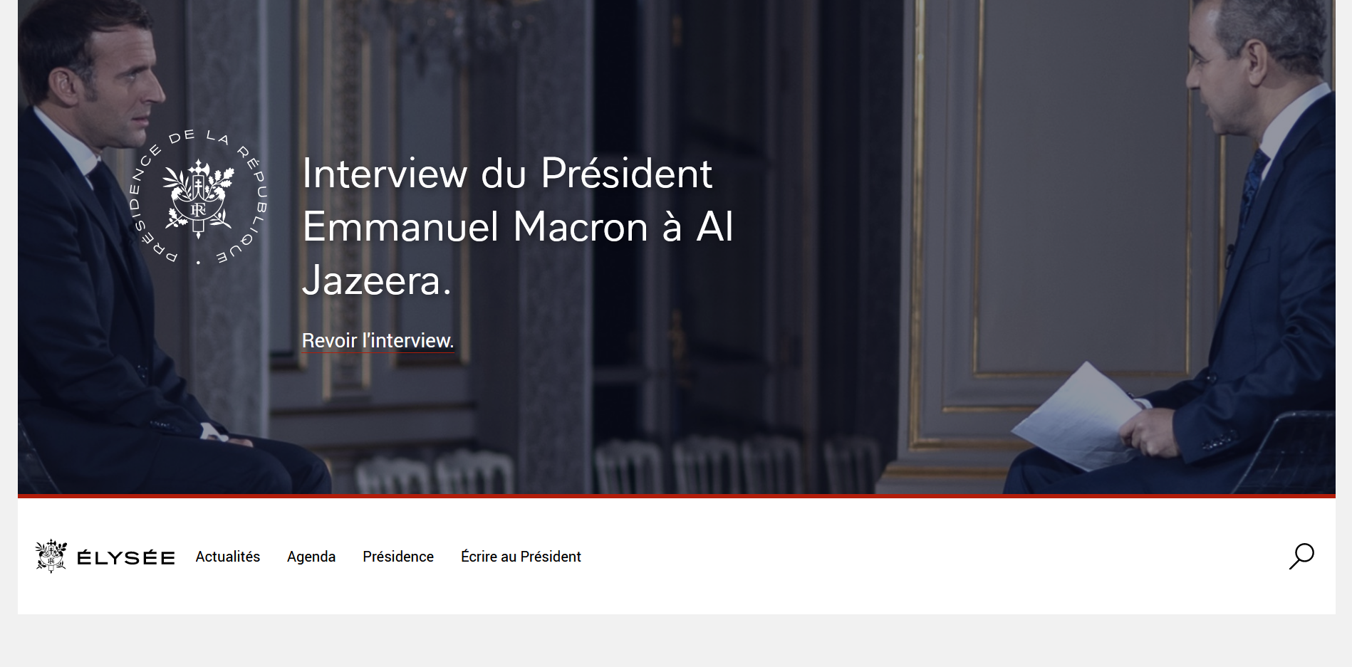 Illustration: Interview des Französischen Staatspräsidenten M. Emmanuel Macron   30/10/2020