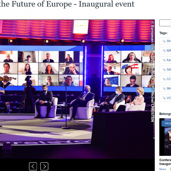 Lancement de la Conférence sur l’avenir de l’Europe à Strasbourg, le 9 mai 2021