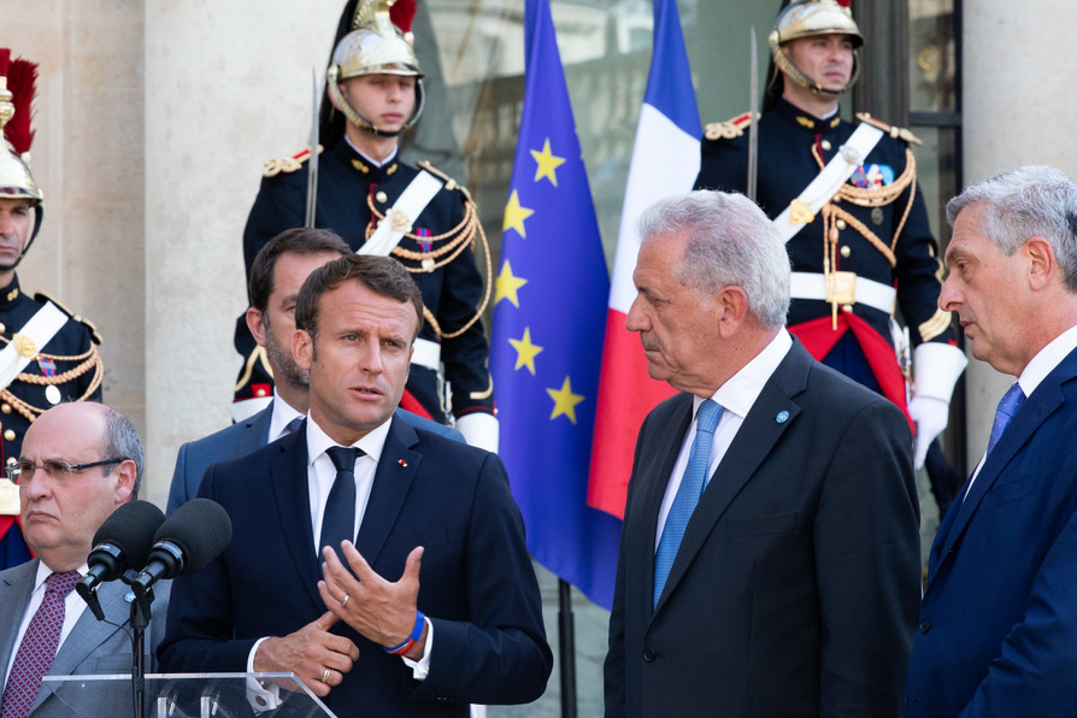 Illustration: Déclarations d’Emmanuel Macron, Filippo Grandi et António Vitorino   22 juillet 2019 – Paris